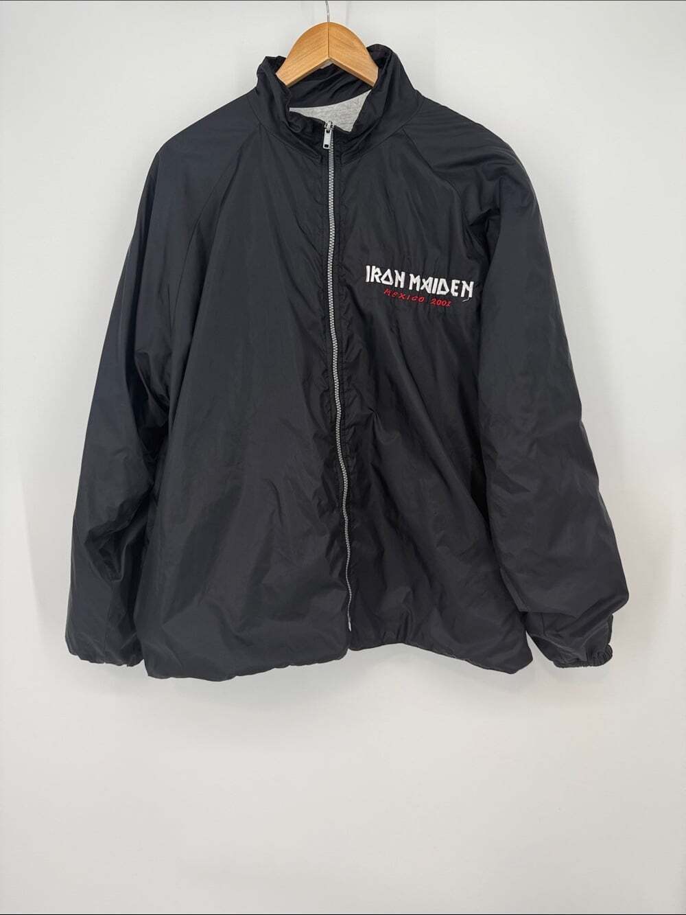 Iron Maiden Brave New World Tour 2001 Black Zip-Up Windbreaker Jacket